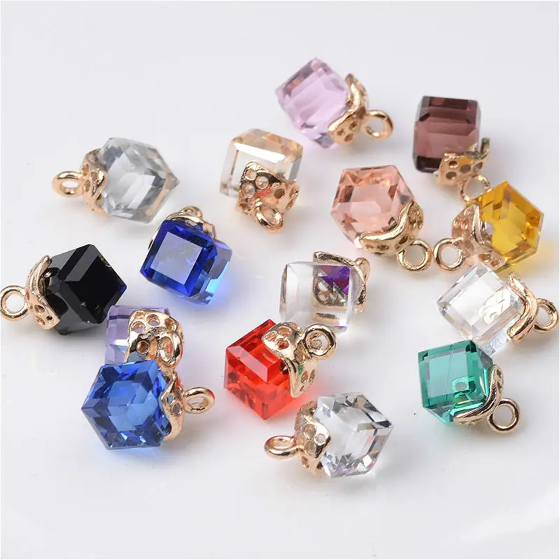 Crystal pendant diy necklace accessories square crystal pendant spot fashion jewelry accessories wholesale