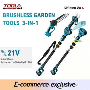 Ensemble d'outils de jardinage au lithium-ion avec cisailles pour branches hautes de 35 mm et <span class=keywords><strong>mini</strong></span>-scie électrique de 6 pouces, cellules de <span class=keywords><strong>batterie</strong></span> 21700 - Product Image 1