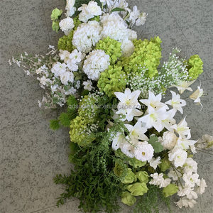 E-421 avrupa tarzı çiçek yapay düğün arka plan el yapımı dekoratif kemer ipek yeşil çiçek asılı koşucu satır - Product Image 4