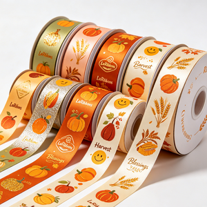 OEKO Certified 25mm Customized Printed Gold Foil Glitter Logo Polyester Satin <b>Ribbon</b> for Wrapping Decoration - Product Image 6