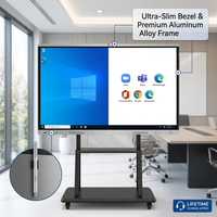 Tableau blanc interactif 4K Ultra HD 65 pouces, 40 points tactiles, caméra 48MP, écran intelligent Android/Windows pour réunions d'affaires