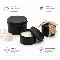 Boîtes en métal rondes vides multi-tailles sans soudure avec couvercle pour bougies, contenants de stockage de cire de 2oz, 3oz, 4oz, 6oz, 8oz, 12oz