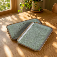 Assiette à sushi rectangulaire en mélamine de 10 pouces, durable et prête pour les fêtes, idéale pour les restaurants