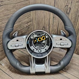 Volant en fibre de carbone personnalisé avec LED pour Mercedes-Benz 2015-2021 W205 C300 E260 E300 S400 G350 GLA <span class=keywords><strong>43</strong></span> GT <span class=keywords><strong>AMG</strong></span> GLB <span class=keywords><strong>GLC</strong></span> SL - Product Image 2