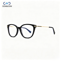 VA5552 Lunettes de vue vintage en acétate, monture ronde œil de chat, monture intégrale rétro, lunettes optiques pour femmes, design