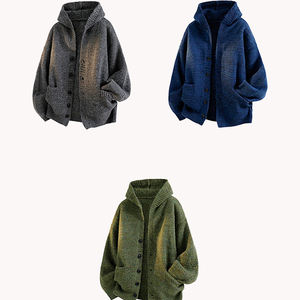 Suéter con Capucha de Talla Grande, Sudadera de Punto, Suéter Abrigado para Hombre, Ropa de Abrigo para Otoño e Invierno, Diseño Único - Product Image 6