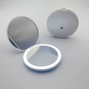 <span class=keywords><strong>Espejo</strong></span> de mano <span class=keywords><strong>espejo</strong></span> plegable bolsillo portátil pequeño blanco rosa <span class=keywords><strong>espejo</strong></span> de maquillaje <span class=keywords><strong>con</strong></span> luces Led Usb - Product Image 2