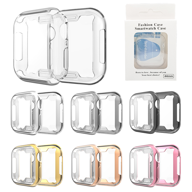 Soft TPU HD Clear Overall Protective Cover Case for IWatch Series 7/ 6/5/4 SE 38/40/41mm 42/44/45 mm for Apple 7 6 5 4 3  2 SE