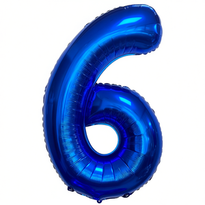 Party Love <b>Balloon</b> Number 6 Blue Dark 1M Foil Helium Inflatable Party <b>Decoration</b> - Product Image 4