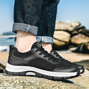 Chaussures de sport montantes pour hommes, grande taille, semelle MD, tige en maille respirante, souples, à lacets, pour la course et la marche printemps-été - Product Image 5