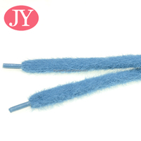 Lacets plats moelleux de 1.5cm de large lacets de chaussures à corde de poussée pour baskets décontractées accessoires de chaussures