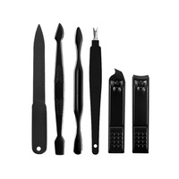 Kits d'outils de manucure professionnels en acier inoxydable noir classique 18 pièces ensemble de pédicure manucure pour hommes