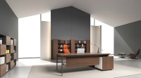 Scrivania Direzionale in Legno LIWEI, Design Moderno e Minimalista, Ampio Piano di Lavoro a L, Tavolo Professionale per Manager con Spazio di Archiviazione Personalizzabile