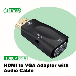WISTAR Mini TV HD 1080P sans alimentation externe vers <span class=keywords><strong>VGA</strong></span> avec adaptateur <span class=keywords><strong>audio</strong></span> 3,5 mm pour ordinateur portable PC - Product Image 1