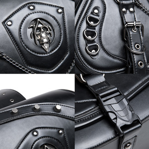 Bolsa Feminina Punk Personalizada Atacado em Couro PU com Zíper Impermeável para Armazenamento Traseiro em Vários Modelos Harley Rock - Product Image 5