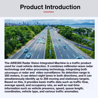 Caméra de surveillance routière avec capteur radar de vitesse intégré pour ville intelligente, portée 350m, couverture 8+ voies, classification des cibles et détection d'événements anormaux