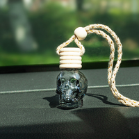 Diffuseur de parfum pour voiture en verre personnalisé, vide, 8 ml, en forme de tête de mort, avec bouchon à vis, pour huiles essentielles et désodorisant