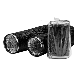 2 bộ hệ thống HVAC lá nhôm PVC không cách nhiệt 4 inch 8ft kết hợp ống dẫn khí linh hoạt với 2 kẹp - Product Image 1