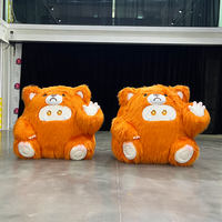 Mascotte géante gonflable en forme d'ours en peluche, décoration pour événements de Noël, modèle de dessin animé d'ours brun gonflable en peluche de grande taille