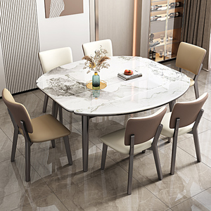 Ánh Sáng Sang Trọng Có Thể Thu Vào Gấp Bàn Ăn Dual-Sử Dụng Vuông Bàn Gỗ Rắn Với Sáng Đá Tấm Cho Căn Hộ Nhỏ - Product Image 1