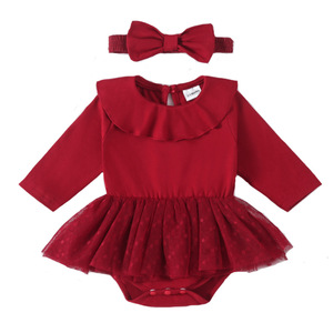 Combinaisons en coton haut de gamme et élégantes pour les occasions décontractées des filles, motif uni, design à boutons, service ODM automne, bébé - Product Image 5