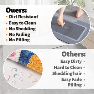 แผ่นรองอาบน้ำแบบสี่เหลี่ยม 2 ชิ้น ทำจากไดอะตอมไมต์ กันลื่น ซึมซับน้ำได้ดี สำหรับห้องน้ำในบ้าน - Product Image 2