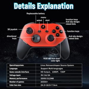 SJGAM M66 รีโทรมินิเกมสติ๊ก รองรับการเชื่อมต่อทีวี 4K พร้อมอีมูเลเตอร์มากกว่า 30 ตัว คอนโซลวิดีโอเกมสติ๊ก พร้อมคอนโทรลเลอร์ไร้สาย 2.4G - Product Image 6