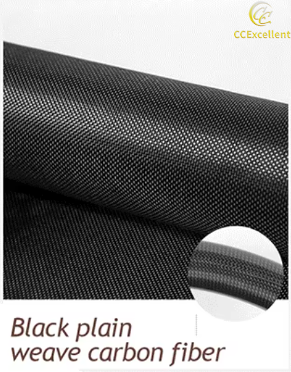 2,1-Negro de fibra de carbono de tejido liso