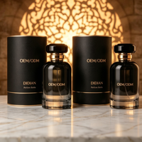 Fournisseur de bouteilles en verre avec logo personnalisé, nouvelle bouteille de parfum unique, 50 ml, 100 ml, 30 ml, bouteille de parfum en verre vide noire avec boîte