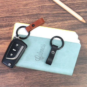 <b>Leather</b> <b>Keychain</b> Carabiner Oval Cowhide Keyring Durable Key Accessory - Product Image 4