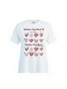 Maglietta Unisex Chillmann per San Valentino con Cuori, Manica Corta, Collo Tondo, Vestibilità Regolare, Design Disegnato a Mano, 100% Cotone, Primavera Estate - Product Image 1