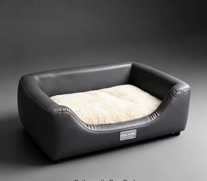 Bulk Custom Solid Wood Frame Leather Pet <b>Bed</b> Luxury Premium Elevated <b>Dog</b> Cat <b>Bed</b> Indoor OEM Logo Wholesale - Product Image 1