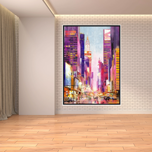 Pintura al Óleo Moderna de Alta Gama con <span class=keywords><strong>Paisaje</strong></span> Urbano Vibrante y Animado, Impresión Artística <span class=keywords><strong>en</strong></span> Lienzo <span class=keywords><strong>para</strong></span> Decoración Comercial de Hoteles y Cafeterías - Product Image 5