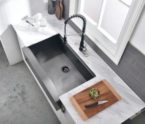 <span class=keywords><strong>Lavello</strong></span> da <span class=keywords><strong>Cucina</strong></span> in Acciaio Inox 2024 Nero, Vasca Singola Moderna Semi Incassata Quadrata Yf-3322zw, 5 Anni di Garanzia, Finitura Spazzolata CN;GUA - Product Image 4