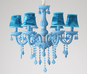 Casa iluminación bulbo de la vela de la lámpara azul cuerpo de vidrio cubierta de tela colgante de cristal luces de la lámpara - Product Image 4