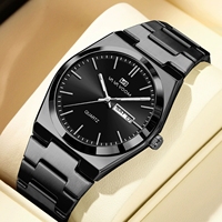 Hannah Martin Vava Voom jam tangan kuarsa pria, arloji emas Stainless Steel 2871, jam tangan Quartz untuk pria
