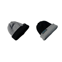 Bonnet en tricot réversible à blocs de couleur - Chapeaux d'hiver unisexes Chapeaux chauds pour temps froid Chapeau de voyage de haute qualité en acrylique Bonnets