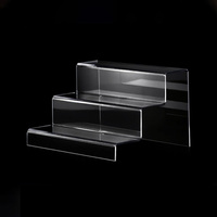 Présentoir à étages en acrylique transparent sur mesure, OEM, 4 niveaux, pour bijoux et montres en magasin de détail