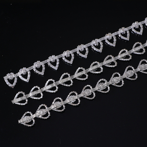 Bán Sỉ Hình Trái Tim Túi Quần Áo Phụ Kiện Chuỗi Quần Áo Pha Lê Motif Flatback Chuyển Chuỗi <span class=keywords><strong>Rhinestone</strong></span> Trim - Product Image 4