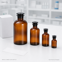 Flacon de Réactif en Verre Ambré avec Bouchon en Verre Meulé 30ml 60ml 100ml 125ml 150ml 200ml 250ml 300ml 500ml Petit Calibre Laboratoire