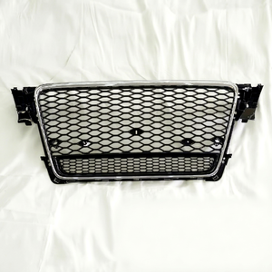 Custom PNB RS4 Car Grille Audi A4L S4 B8 08-12 | RS4 Style <b>Chrome</b> Black Lower Frame | High Quality ABS | 3-Month Warranty - Product Image 1