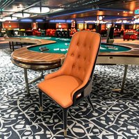 Chaise de joueur de poker de casino en cuir véritable en bois massif personnalisable qualité professionnelle confortable étanche Durable pas cher