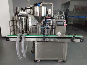 Jinfeng One Heads Crema facial automática Loción Gel corporal Spray para el cabello Cosméticos Crema Botella Servo Bomba de pistón Máquina de llenado de pasta - Product Image 2