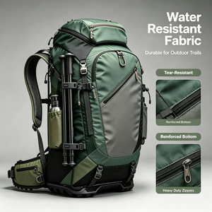 Mochila de Senderismo de 35+5L para Viajes al Aire Libre, Impermeable, de Nailon, con Marco Externo, Cierre de Cordón Ajustable - Product Image 4