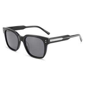 Gafas de Sol Cuadradas de Acetato para Hombre, Montura Negra, Lentes TAC con Protección UV400, para Conducir, Moda - Product Image 1