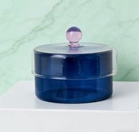 Pot à bonbons en verre soufflé à la main, transparent, personnalisé, avec couvercle globe 3D, en borosilicate, pour la conservation domestique