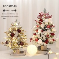 En gros, Mini sapin de Noël blanc en PVC de 60 cm, ensemble cadeau avec pendentifs pour arrangement DIY, pré-éclairé, pour maison, bureau, fenêtre, table, fabriqué en Chine