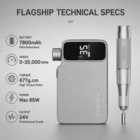 Perceuse à ongles rechargeable 7800mAh 35000RPM, haute puissance, lime électrique professionnelle sans fil, machine de manucure et pédicure pour salon, outil de nail art