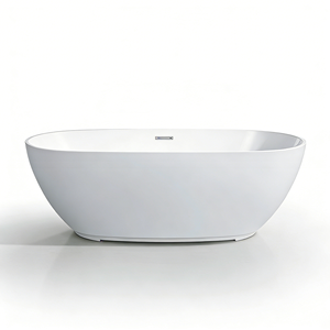 Bañera Acrílica Ovalada Blanca Independiente, Moderna, Ecológica, con 10 Jets, Garantía de 5 Años, Remodelación de <span class=keywords><strong>Baño</strong></span> de Lujo - Product Image 2