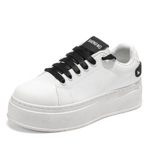 Summer Men's Trendy All- Match White Sneakers Breathable Casual <b>Height</b>-<b>increasing</b> <b>Shoes</b> with Thick-Sole and Mesh Lining - Product Image 5